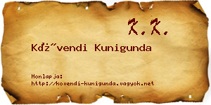 Kövendi Kunigunda névjegykártya
